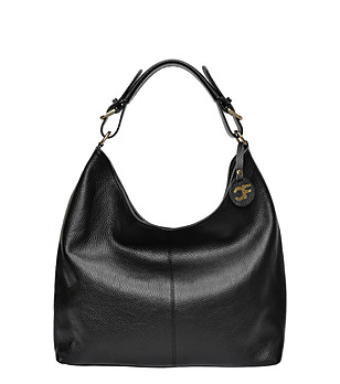 Черна дамска чанта от естествена кожа Izora снимка