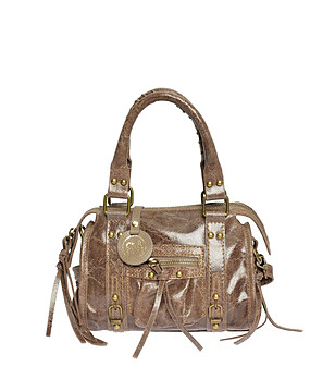 Кафява дамска чанта от естествена кожа Karsea снимка