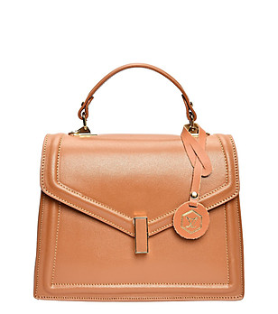 Дамска чанта в цвят коняк Vella снимка