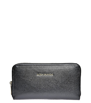 Черен кожен дамски портфейл Tamara снимка