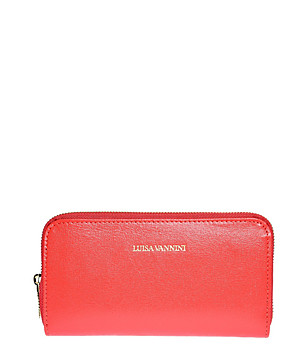 Червен дамски кожен портфейл Tamara снимка