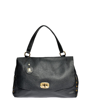 Кожена дамска чанта в черен цвят Polet снимка