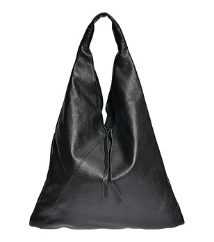 Черна дамска чанта от естествена кожа Karra снимка