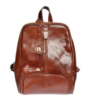 Кафява дамска раница от естествена кожа Indiasa снимка