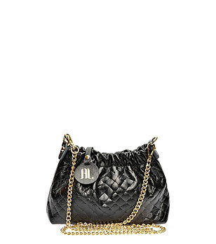 Черна дамска чанта с верижка снимка