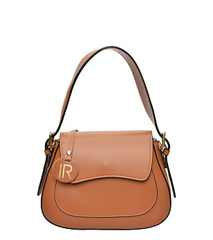 Кафява малка дамска чанта от естествена кожа снимка