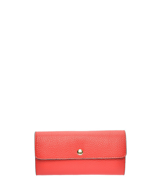 Червен дамски портфейл от естествена кожа Lana снимка