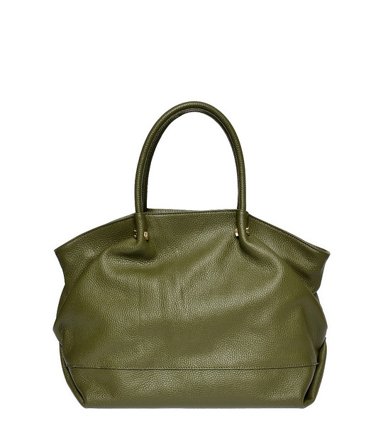 Зелена дамска чанта от естествена кожа Claret снимка