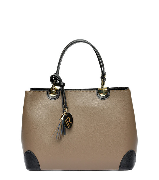 Дамска чанта в таупе и черно Thea снимка