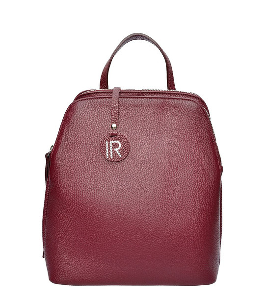 Дамска раница в бордо от естествена кожа Ema снимка