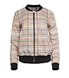Бежово дамско яке бомбър на каре-3 снимка