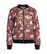 Дамско яке бомбър в бордо с флорален принт-3 снимка