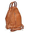 Дамска раница от естествена кожа Julie в цвят коняк-2 снимка