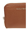 Дамски портфейл в цвят коняк от естествена кожа Alenia-3 снимка