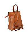 Дамска раница от естествена кожа в цвят коняк Sima-2 снимка