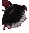 Дамска раница от естествена кожа в бордо Sima-4 снимка