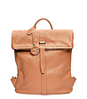 Кожена дамска раница в цвят коняк Lara-0 снимка