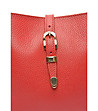 Червена кожена чанта-3 снимка