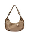 Дамска чанта за рамо в цвят таупе-0 снимка