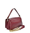 Дамска чанта от естествена кожа в бордо-2 снимка