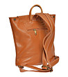 Дамска кожена раница Eileen в цвят коняк-2 снимка