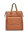 Дамска кожена раница в цвят коняк Tilina-0 снимка