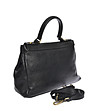 Черна дамска кожена чанта-2 снимка