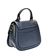 Дамска кожена чанта в тъмносиньо с твърди стени Leslie-2 снимка