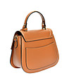 Дамска кожена чанта в цвят коняк с твърди стени-2 снимка