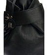 Кожена дамска черна раница с нестандартен дизайн Tola-3 снимка
