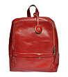 Кожена дамска раница в червен нюанс Crevia-0 снимка
