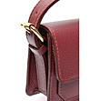 Кожена дамска чанта в бордо-3 снимка