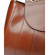 Кафява дамска чанта от естествена кожа с нестандартна форма-4 снимка