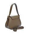 Малка дамска чанта от естествена кожа в цвят таупе-2 снимка