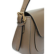 Малка дамска чанта от естествена кожа в цвят таупе-3 снимка