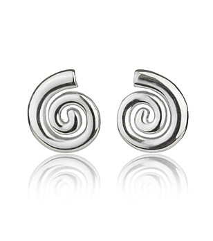 Спираловидни сребристи обеци снимка