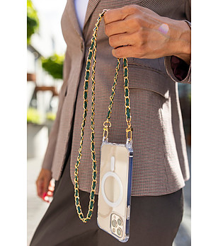 Верижка за телефон в златисто и розово снимка