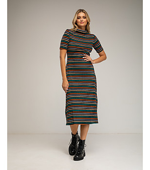 Многоцветна рокля на райе снимка