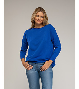 Тънък да ски пуловер в синьо снимка