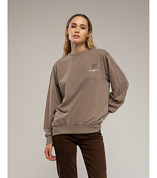 Кафява дамска памучна блуза снимка