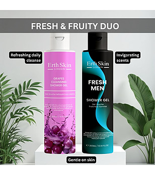 Комплект от душ гел за мъже и душ гел грозде снимка