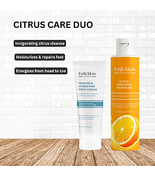 Комплект от крем за крака и душ гел цитрус снимка