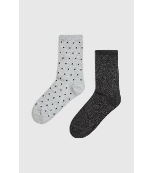 Дамски сиви чорапи с мотиви снимка