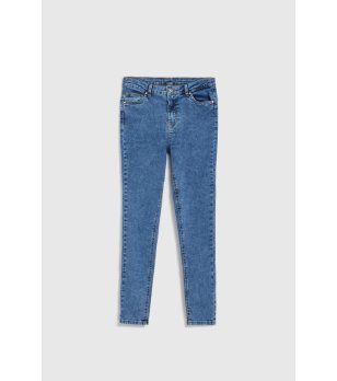 Дамски сини дънки с памук снимка