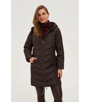 Дамско зимно каяфво яке с качулка снимка