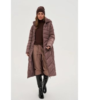 Дамско зимно яке в цвят мока снимка