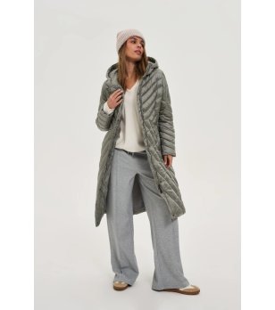 Дамско зимно яке в цвят светла маслина снимка