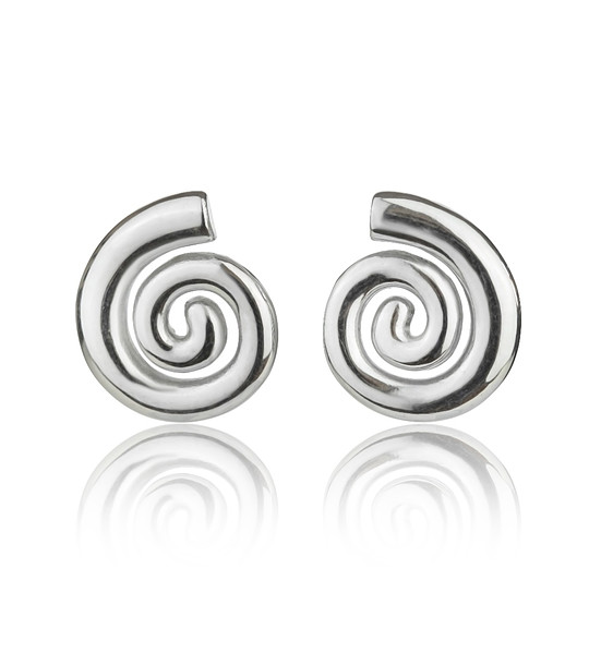 Спираловидни сребристи обеци снимка