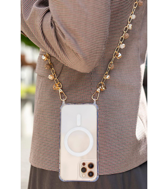 Верижка за телефон в златисто с висулки снимка