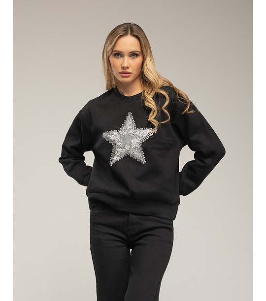 Черна дамска блуза със звезда снимка